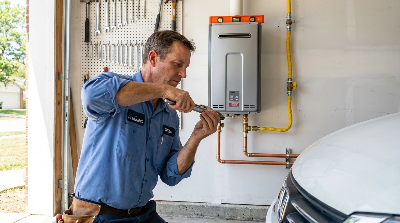Tankless water heater installation by a Johns Plumbing LLC plumber in Las Piedras